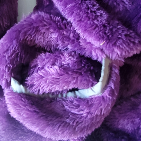 Snuggly Lands End purple fleece jacket kids sz 14 - Picture 9 of 11